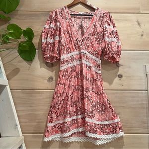 NWT Poupette St Barth Mini Dress Reine in Pink Sunflower S